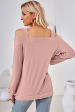 Load image into Gallery viewer, Cutout Square Neck Cold Shoulder T-Shirt