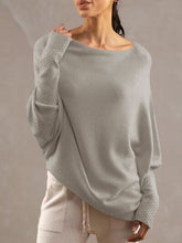 Load image into Gallery viewer, Full Size Boat Neck Batwing Sleeve Knit Top