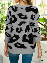 Load image into Gallery viewer, Drop Shoulder Leopard Pullover Sweater