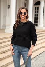 Load image into Gallery viewer, Round Neck Openwork Long Sleeve Pullover Sweater