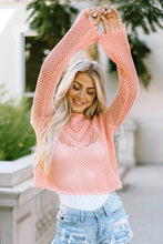 Load image into Gallery viewer, Openwork Round Neck Long Sleeve Knit Top