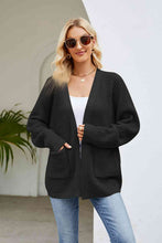 Load image into Gallery viewer, Open Front Long Sleeve Cardigan with Pockets