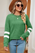 Load image into Gallery viewer, Striped Heathered Round Neck T-Shirt