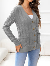 Load image into Gallery viewer, Button Down Cable-Knit Cardigan