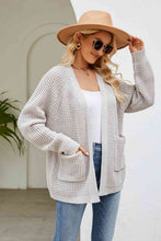 Load image into Gallery viewer, Open Front Long Sleeve Cardigan with Pockets