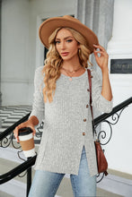 Load image into Gallery viewer, Buttoned Long Sleeve Slit Top