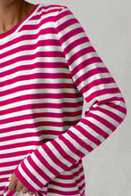Load image into Gallery viewer, Striped Round Neck Long Sleeve Sweater