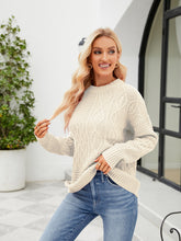 Load image into Gallery viewer, Round Neck Dropped Shoulder Sweater