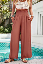Load image into Gallery viewer, Smocked Wide Leg Pants with Pockets