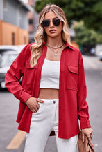 Load image into Gallery viewer, Dropped Shoulder Longline Shirt with Pockets