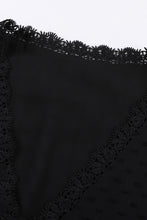 Load image into Gallery viewer, Plus Size Swiss Dot Spliced Lace V-Neck Blouse