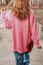 Load image into Gallery viewer, Dropped Shoulder Round Neck Long Sleeve Blouse