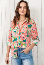 Load image into Gallery viewer, Double Take Floral Long Sleeve Collared Shirt