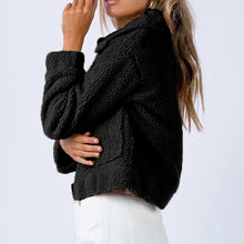 Load image into Gallery viewer, Long Sleeve Collared Neck Sherpa Jacket