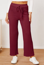 Load image into Gallery viewer, Textured Elastic Waist Straight Pants