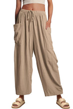 Load image into Gallery viewer, Full Size Pocketed Drawstring Wide Leg Pants