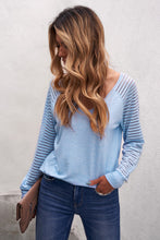 Load image into Gallery viewer, Sheer Striped V-Neck Top