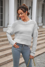 Load image into Gallery viewer, Round Neck Openwork Long Sleeve Pullover Sweater