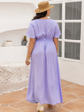 Load image into Gallery viewer, Plus Size Swiss Dot High-Low Surplice Dress