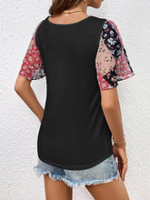 Load image into Gallery viewer, Printed Puff Sleeve Round Neck Tee