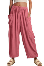 Load image into Gallery viewer, Full Size Pocketed Drawstring Wide Leg Pants