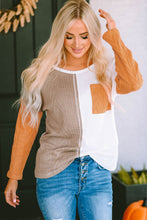 Load image into Gallery viewer, Full Size Color Block Cable-Knit Sweater