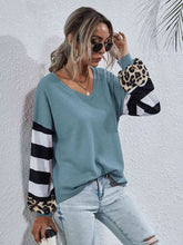 Load image into Gallery viewer, Leopard Striped Waffle-Knit Top