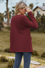 Load image into Gallery viewer, Cable-Knit Long Sleeve Cardigan with Pocket