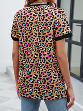 Load image into Gallery viewer, Leopard Round Neck Short Sleeve Tee Shirt