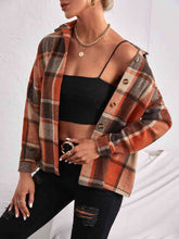 Load image into Gallery viewer, Plaid Collared Neck Button Down Jacket
