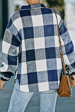 Load image into Gallery viewer, Plaid Button Up Dropped Shoulder Jacket