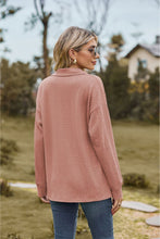 Load image into Gallery viewer, Collared Neck Cable-Knit Long Sleeve Blouse