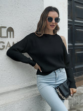 Load image into Gallery viewer, Cold-Shoulder Round Neck Sweater