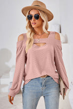 Load image into Gallery viewer, Cutout Square Neck Cold Shoulder T-Shirt