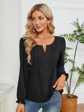 Load image into Gallery viewer, Notched Flounce Sleeve Blouse