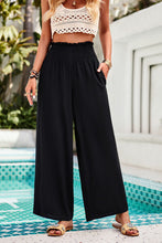 Load image into Gallery viewer, Smocked Wide Leg Pants with Pockets