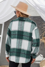 Load image into Gallery viewer, Plaid Button Up Dropped Shoulder Jacket