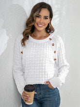 Load image into Gallery viewer, Decorative Button Long Sleeve Sweater
