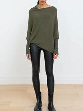 Load image into Gallery viewer, Full Size Boat Neck Batwing Sleeve Knit Top