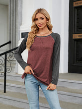 Load image into Gallery viewer, Round Neck Raglan Sleeve T-Shirt