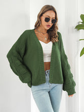 Load image into Gallery viewer, Open Front Ribbed Trim Cardigan