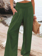 Load image into Gallery viewer, Full Size Smocked Waist Wide Leg Pants