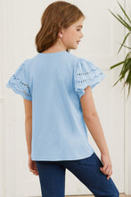 Load image into Gallery viewer, Round Neck Flutter Sleeve T-Shirt