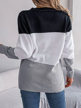 Load image into Gallery viewer, Cable-Knit Striped Button Up Cardigan