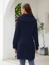 Load image into Gallery viewer, Turtleneck Waffle-Knit Slit Sweater Dress