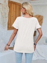 Load image into Gallery viewer, Frill Round Neck Petal Sleeve Blouse