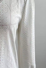 Load image into Gallery viewer, Eyelet V-Neck Flounce Sleeve Blouse