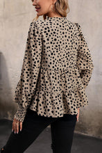 Load image into Gallery viewer, Notched Lantern Sleeve Tiered Top