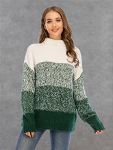 Load image into Gallery viewer, Color Block Turtleneck Sweater