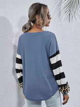 Load image into Gallery viewer, Leopard Striped Waffle-Knit Top